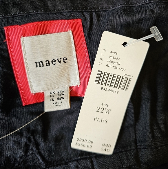 The Brynne 3D Spaghetti-Strap Dress by Maeve Anthropologie, Red Rose Pattern 22W - Picture 11 of 13